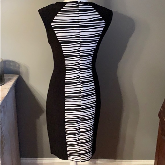 Joseph Ribkoff Black Zebra Bodycon Dress - Picture 4 of 5